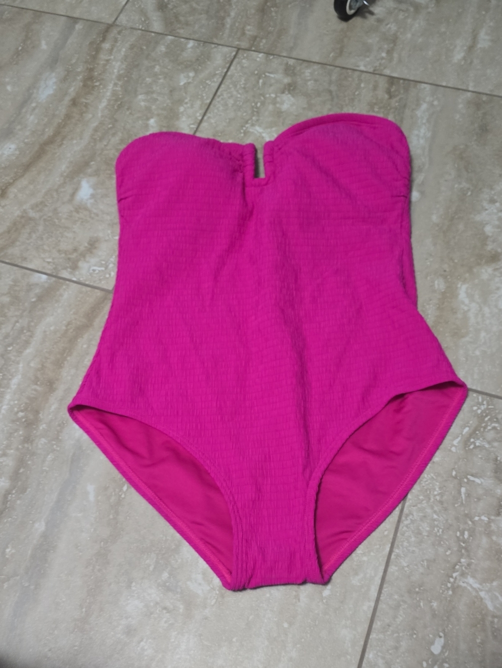 DKNY Hot Pink One-Piece Swimsuit - Swim SZ LG NWOT - Picture 1 of 5
